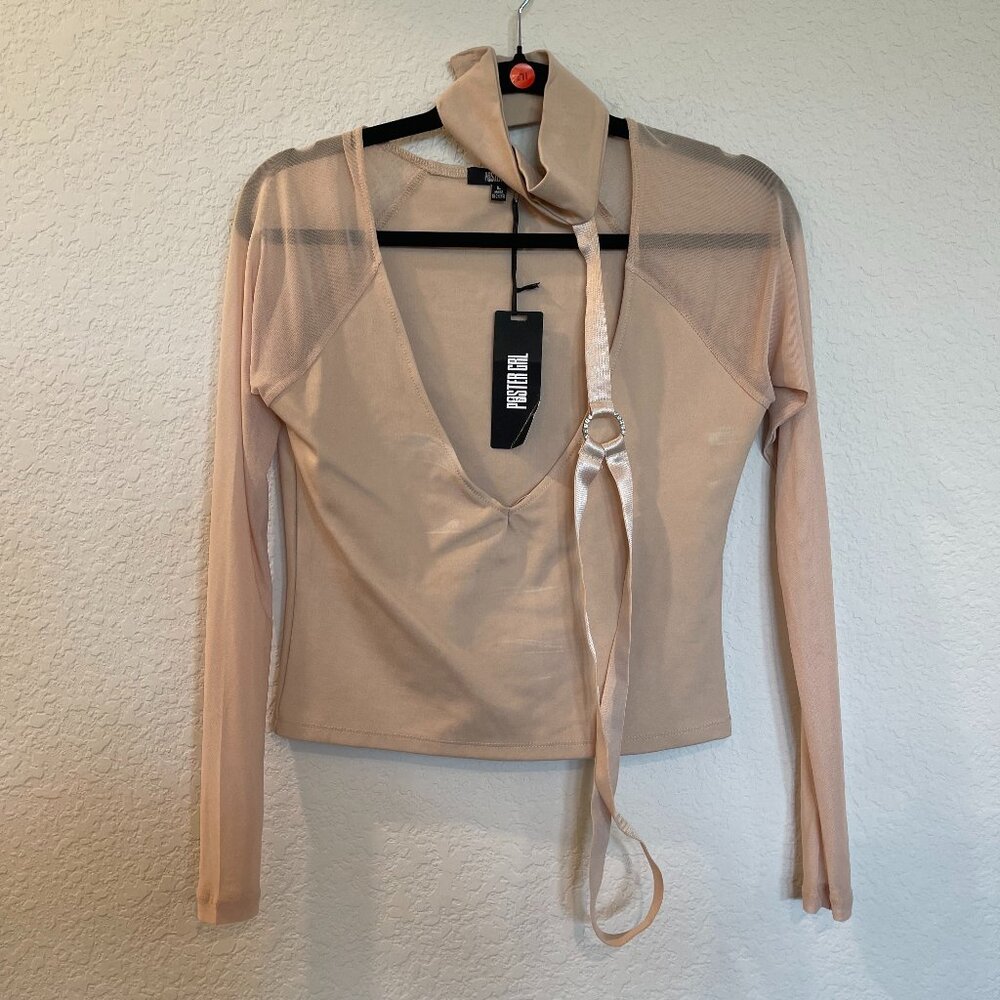 NWT Dolls Kill Poster Grl Nude Plunge Top